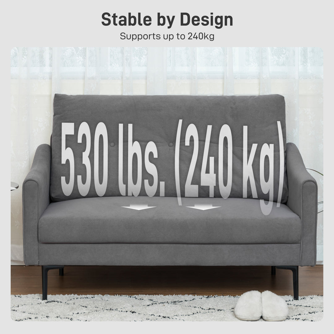 HOMCOM 2 Seater Sofa, Small Modern Couch with High-Resilience Foam, Thicken Padding, Button Tufted, Cream White