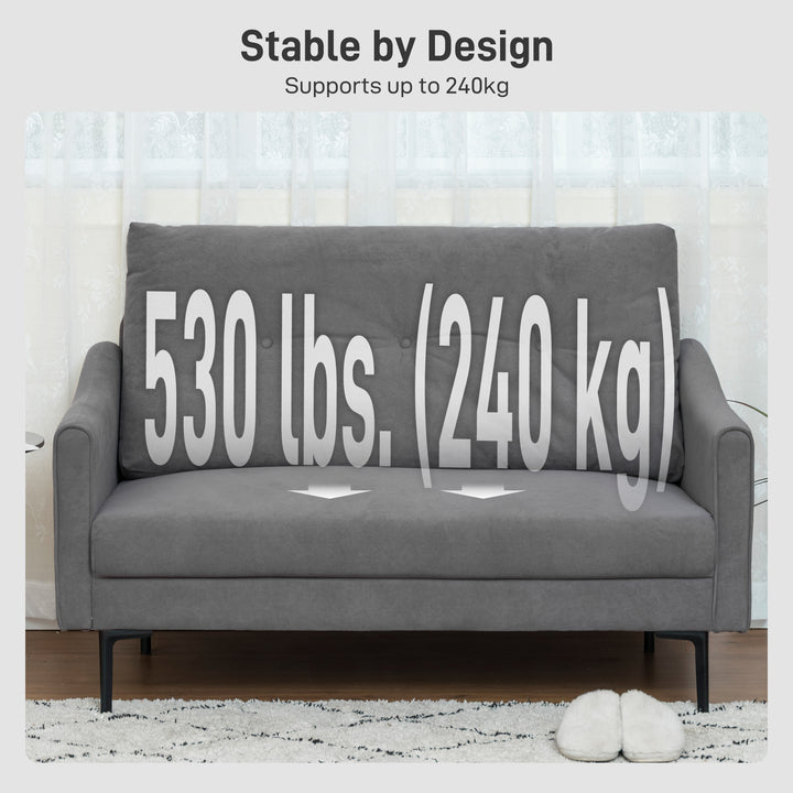 HOMCOM 2 Seater Sofa, Small Modern Couch with High-Resilience Foam, Thicken Padding, Button Tufted, Cream White