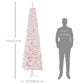 HOMCOM 7.5ft Flocked Christmas Tree, Pencil Christmas Tree with Realistic Branch Tips, Folding Metal Stand, Green