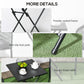 Outsunny Folding Coffee Table, Folding Patio Table, Square Small Side Table with Metal Plate Top, 23.6" x 23.6", Black