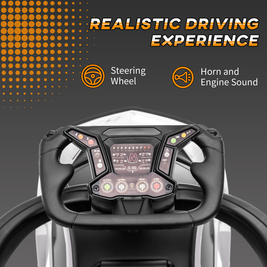 Aosom 3 in 1 Ride on Push Car for Toddlers, Licensed Kids Sliding Car with Safety Protection Footrest Horn, White