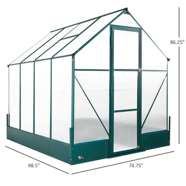 Outsunny 8.2' x 6.2' Greenhouse Aluminum Frame with Temperature Controlled Window