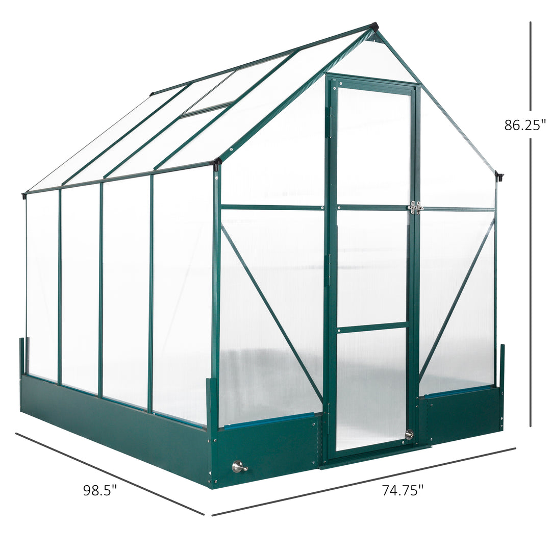 Outsunny 8.2' x 6.2' Greenhouse Aluminum Frame with Temperature Controlled Window