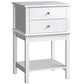 HOMCOM Modern Sofa Side Table, Accent End Table with Drawers and Storage Shelf, Nightstand for Bedroom Living Room, Black