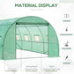 Outsunny Walk-in Tunnel Greenhouse, 13 x 6.4 x 6.5 ft Hoop House with Zipped Roll-Up Door and 8 Mesh Windows, Outdoor Greenhouse with Galvanised Steel Frame, Green