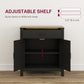 HOMCOM Farmhouse Buffet Cabinet Sideboard with 1 Drawer, 1 Storage Cabinet and Adjustable Shelf, White