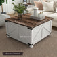 HOMCOM Coffee Table with Lift Top, 32" Farmhouse Center Table with Hidden Compartment for Living Room, Antique White