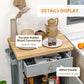 HOMCOM Kitchen Cart on Wheels, Rolling Kitchen Island Cart with Wood Top, Towel Rack, Drawer and Shelf for Dining Area, Grey