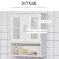 kleankin Modern Wall Mount Bathroom Cabinet, Storage Organizer with 2 Door Cabinet and Open Shelf, White