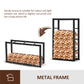 HOMCOM Firewood Rack Outdoor, Log Holder Fireplace Storage Rack with Handles and 220 lbs. Weight Capacity, 23.6" x 9.8" x 39.4", Black