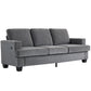 HOMCOM 3 Seater Sofa with USB Ports & Cup Holders, Chenille-Feel Upholstered Couch for Living Room, Light Brown