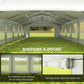 Outsunny 32'x16' Large Patio Gazebo, Steel Party Event Wedding Tent Canopy Carport Garage W/ 4 Removable Sidewalls for Outdoor Parking, White