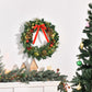 HOMCOM Christmas Wreath 24" Pre-Lit Artificial Greenery Xmas Spruce Wreath Cones Red Berries 20 LED Lights Battery Operated