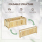 Outsunny Foldable Elevated Planter Box, Wooden Raised Garden Bed for Backyard, Patio to Grow Vegetables, Herbs, Flowers, Natural