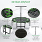 Soozier 48" Mini Trampoline, Foldable Trampoline with Adjustable Handle Bar for Adults Exercise, Workout, Fitness, Green
