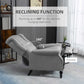 HOMCOM Wingback Reclining Chair with Footrest, Button Tufted Recliner Chair with Rolled Armrests for Living Room, Light Grey
