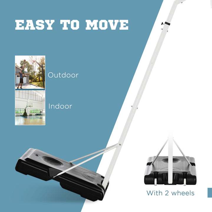 Soozier Adjustable Basketball Hoop and Basketball Stand w/ Sturdy Backboard and Weighted Base, Portable on Wheels