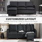 HOMCOM L-Shape Sofa, Modern Sectional Couch with Ottoman, Corner Sofa for Living Room, Dark Grey