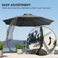 Outsunny 11FT Patio Umbrella, Cantilever Umbrella with 8 Ribs, 360Â° Rotation, Easy Adjustment for Garden, Deck, UPF 50+, Grey
