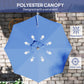 Outsunny 9.6 x 9.6 ft Wall Mounted Umbrella with Rotate, Patio Market Umbrella Parasol for Outdoor with Crank, Charcoal Grey