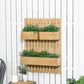 Outsunny 3 Box Raised Garden Bed with Trellis, Wall-Mounted Wood Planter Box Set with Drainage Hole for Flowers, Climbing Plants
