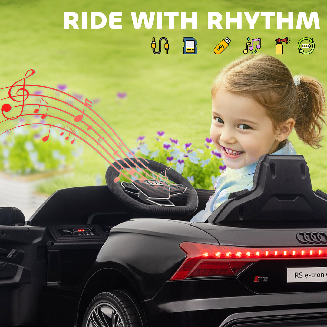 Aosom Ride-On Toy On Car with Remote Control, 12V 3.1 MPH Electric Ride for Kids w/ Suspension System, Horn Honking, White