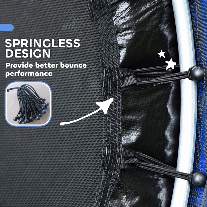 Qaba Kids Trampoline with Safety Enclosure Net and Safety Pad, Indoor Outdoor for Age 3-10 Years Old, Multi-coloured