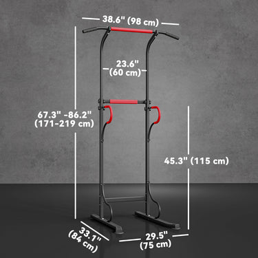 Soozier Power Tower Pull Up Bar Dip Station for Home Office Gym Multi-Function Workout Equipment