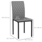 HOMCOM Modern Dining Chairs Set of 4, Upholstered Faux Leather Kitchen Chairs with Rhombic Tufting and Metal Legs for Living Room, White