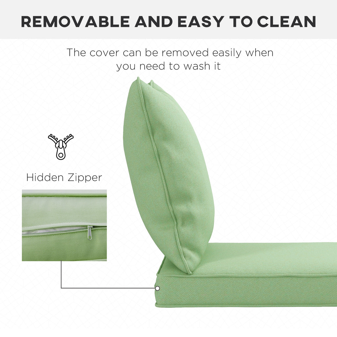 Outsunny Seat Cushion Back Pillows Replacement Set of 2, Patio Chair Cushions Set for Indoor Outdoor, Green