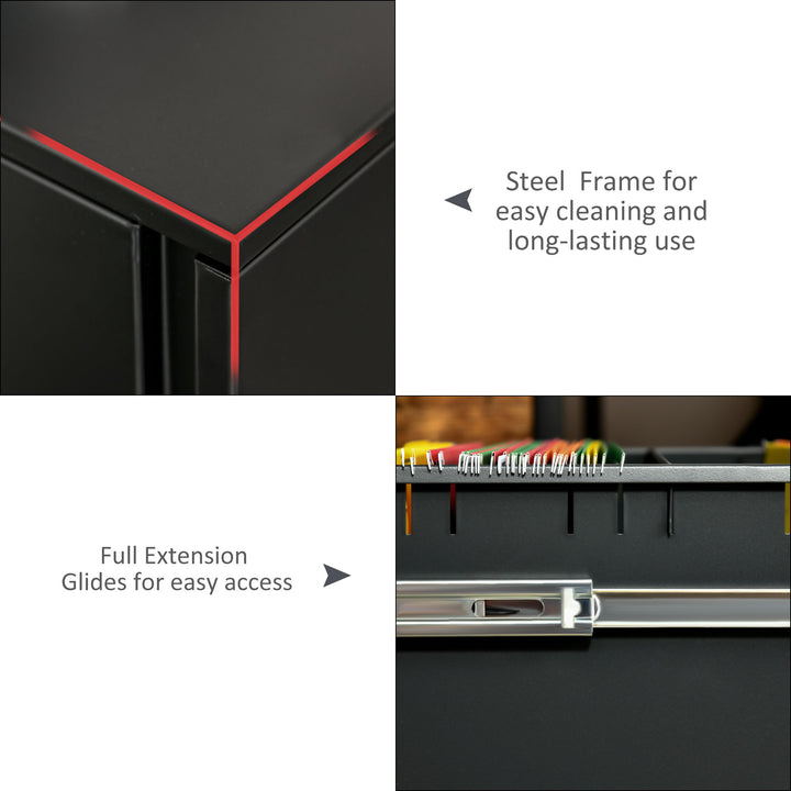 Vinsetto File Cabinet, Vertical Filing Cabinet with Adjustable Partition for A4 Letter Size, Lockable for Office, White