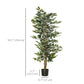 HOMCOM 5FT Artificial Ficus Tree, Fake Tree with Leaves, Faux Plant in Nursery Pot for Indoor Decoration