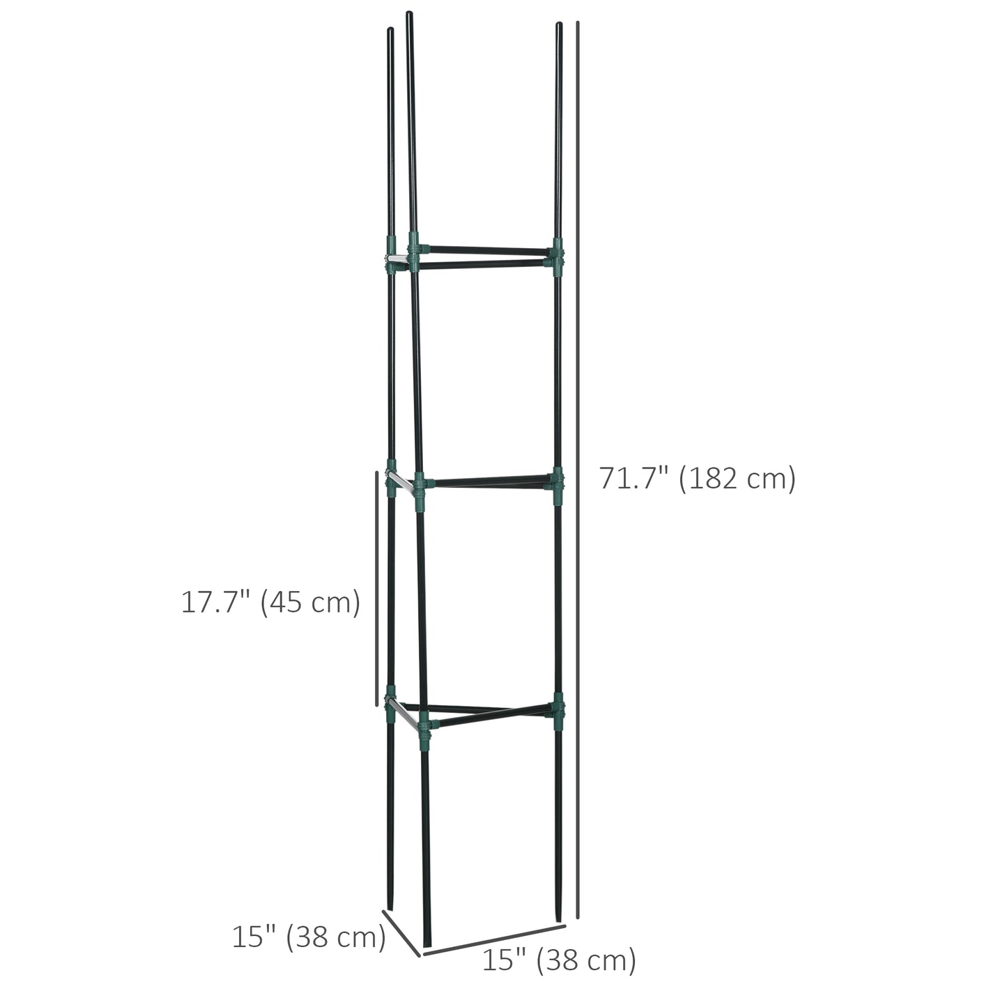 Outsunny 3 Pack Tomato Cage Set, 72 Inch DIY Tomato Plant Support Trellis, Tomato Trellis for Climbing Vegetables, Flowers and Fruits, Dark Green