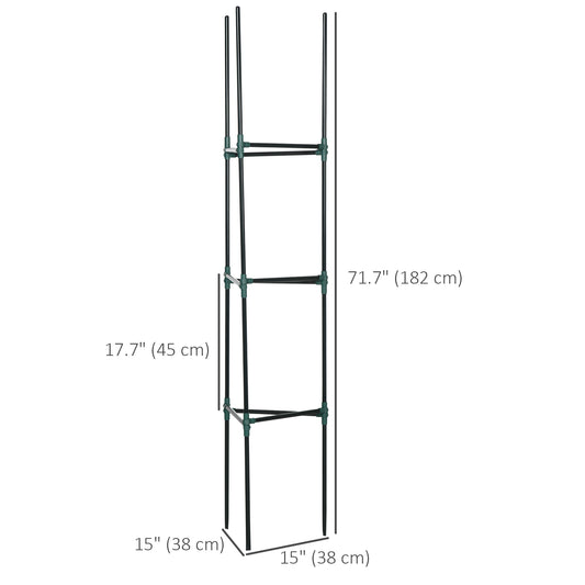 Outsunny 3 Pack Tomato Cage Set, 72 Inch DIY Tomato Plant Support Trellis, Tomato Trellis for Climbing Vegetables, Flowers and Fruits, Dark Green