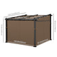 Outsunny Metal Pergola with Sliding Roof Canopy, Retractable Pergola Canopy, 10' x 10', Dark Grey