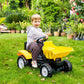 Aosom Ride on Toy Dump Truck for Kids, Pedal Construction Car with Detachable Trailer for 3 Year Old, Yellow