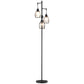 HOMCOM Arc Tree Floor Lamp with 5 Adjustable Rotating Lights, Modern Standing Gooseneck Reading Light for Living Room Bedroom Office, Satin Nickel
