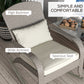 Outsunny Adirondack Chair, Outdoor Wicker Rocking Chair with High Back, Seat Cushion and Pillow for Porch, Balcony, Cream White
