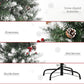HOMCOM 5ft Decorated Christmas Tree with Red Berries and Pine Cones, Flocked Christmas Tree with Pencil Shape, Green