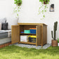 Outsunny Wooden Garden Shed, Compact Outdoor Storage Cabinet with 2 Shelves and 2 Doors for Patio, Deck, Lawn, 43" x 20" x 34"