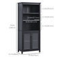 HOMCOM Multifunctional Storage Cabinet Bookcase with Adjustable Shelves Display Rack for Study, Kitchen, Living Room, White