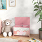 Qaba Toy Box with Lid, Toy Chest Storage Organizer for Bedroom with Safety Hinge, Pink