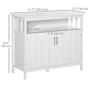 HOMCOM Sideboard Buffet Server Storage Cabinet Console Table with 2 Doors and Adjustable Shelves for Kitchen & Dining Room, White