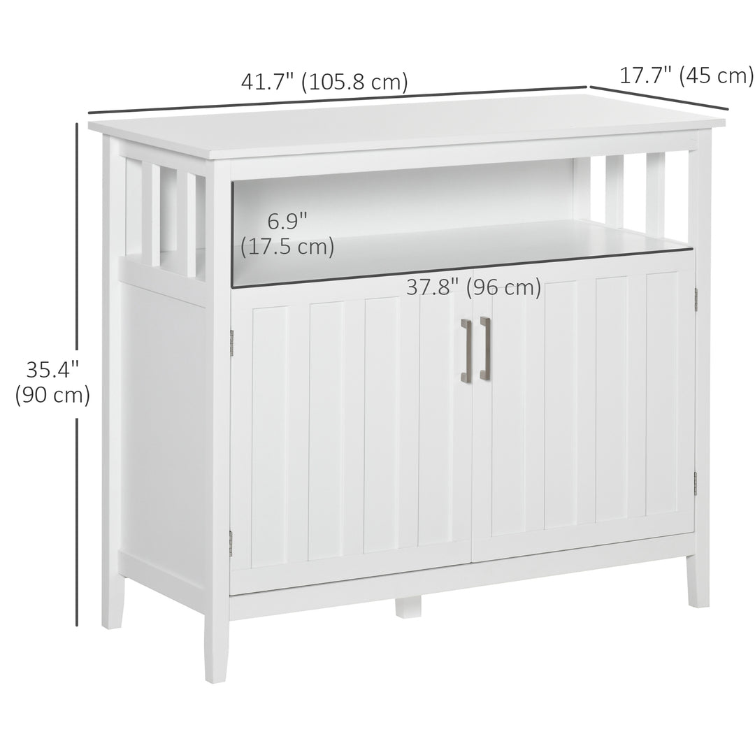 HOMCOM Sideboard Buffet Server Storage Cabinet Console Table with 2 Doors and Adjustable Shelves for Kitchen & Dining Room, White