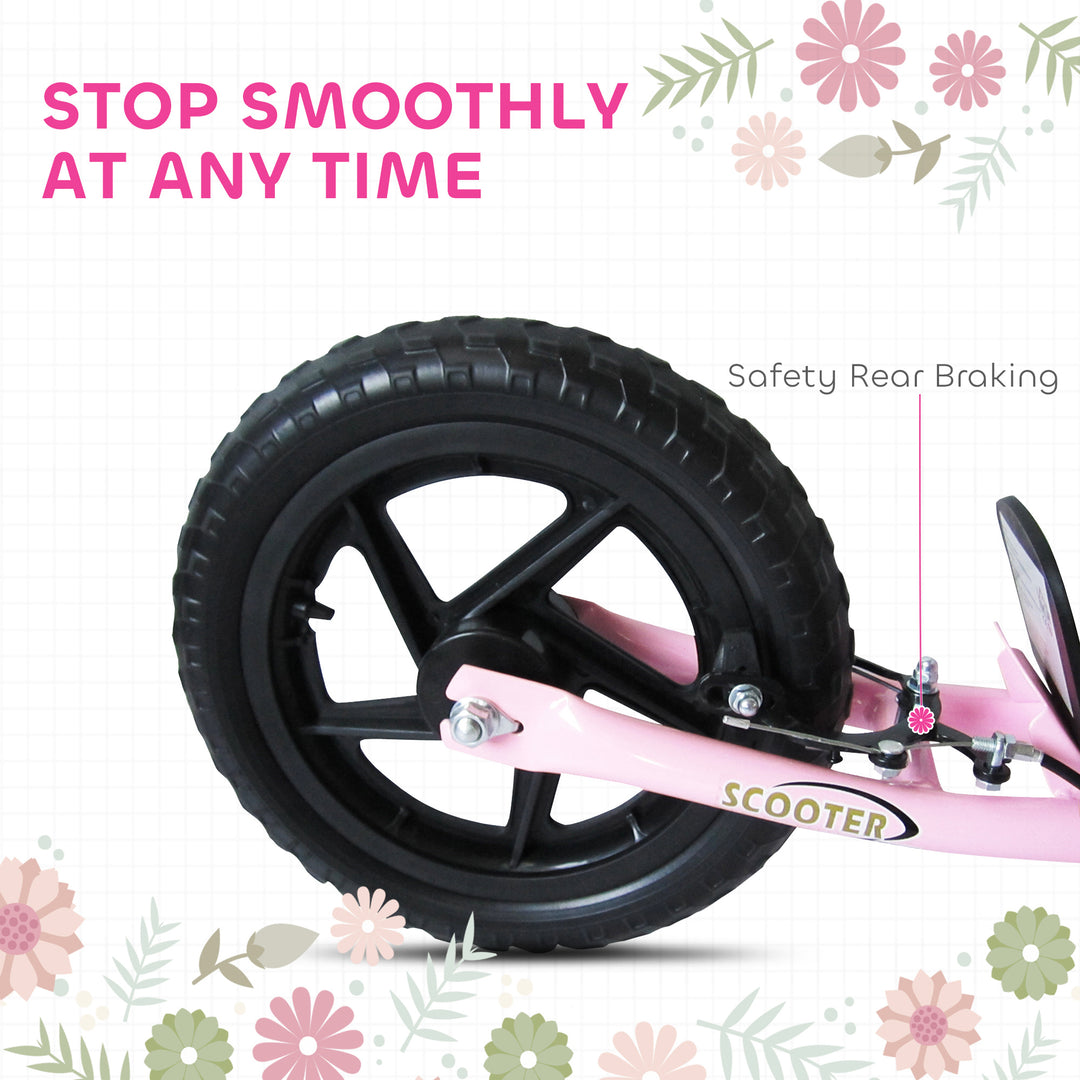 HOMCOM Kids Scooter Street Bike Bicycle for Teens Ride on Toy w/ 12'' Tire for 5-12 Year Old Pink