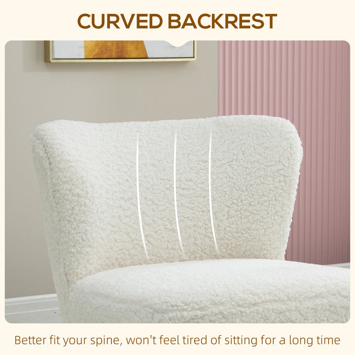 HOMCOM Lounge Chair for Bedroom Living Room Chair with Soft Upholstery and Gold Legs Pink