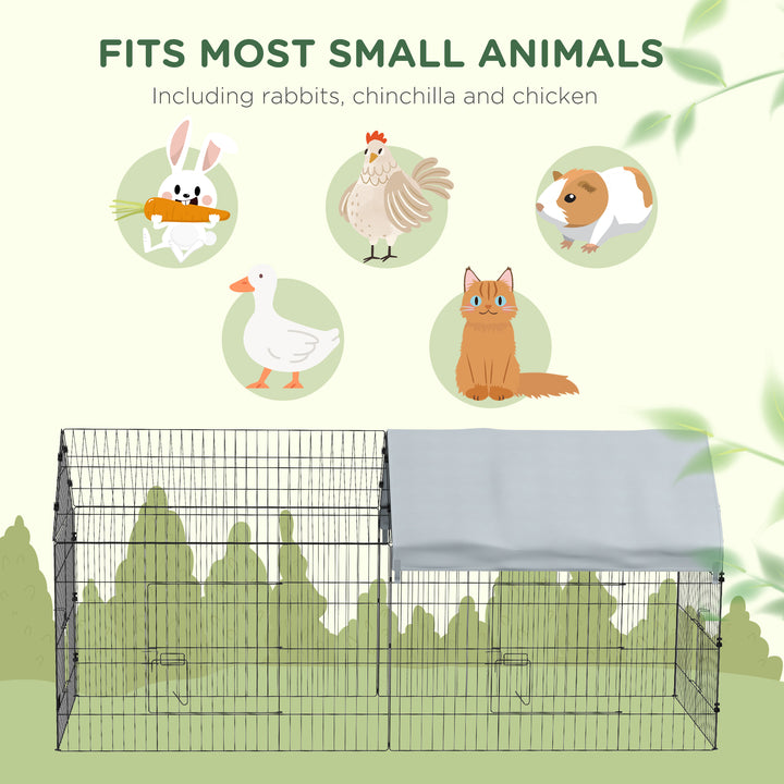 PawHut 87" Small Animal Cage with Roof, Indoor/Outdoor Use,  for Chicken, Rabbits, Chinchillas, Green