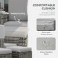 Outsunny 5PC Wicker Patio Lounger, Outdoor PE Rattan 5-level Adjustable Recliner Sofa Bed with Storage Side Table and Footstools, for Patio, Garden, Poolside, Khaki
