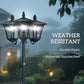 Outsunny Single Solar Lamp Post Garden Solar-Powered LED Streetlight Style Outdoor Light Waterproof 5-6 Hours with Base for Lawn Pathway Walkway 47"H, Black
