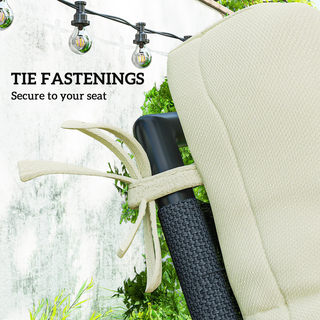 Outsunny 2-Piece Back Seat Cushion Replacement, Outdoor Patio Chair Cushions Set with Ties, Button Tufted, Navy Blue